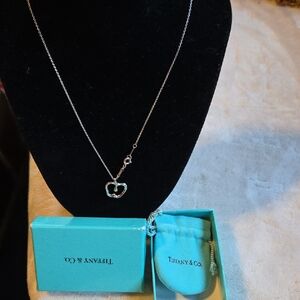 Tiffany & Co. Silver Double‎ Heart Necklace